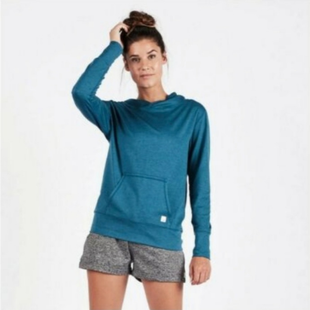 Vuori Halo Pullover Hoodie Small Tide Heather Blue